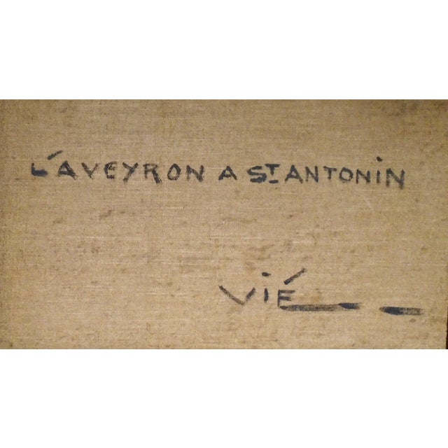 French Country "L' Aveyron a St. Antonin", Original Oil on Canvas Painting For Sale - Image 3 of 7