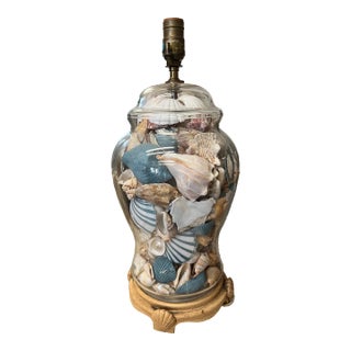 Vintage Coastal Shell Lamp For Sale