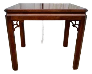 Vintage Chippendale Style Burled Wood Side Table