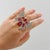 Gemstone Bochic “Capri” Vintage Ruby & Topaz Butterfly Ring Set In 18K Gold & Silver For Sale - Image 7 of 10