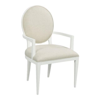 Ovale Arm Chair in White For Sale