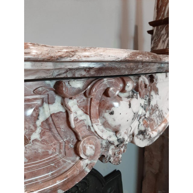 19th Century French Pink Marble Mantelpiece For Sale - Image 6 of 14