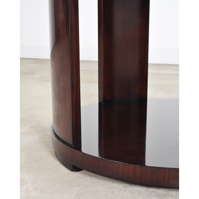 Ralph Lauren Italian Mahogany Round Modern Drum Drink Table For Sale - Image 12 of 18