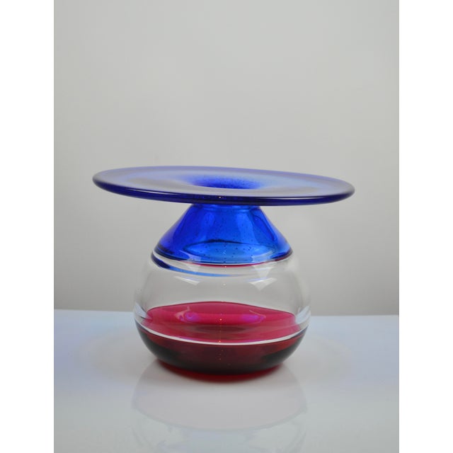 Large Vintage Vase in Blown Glass, 1980s For Sale - Image 11 of 11