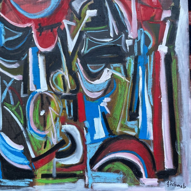 Beautiful appx 16”x20” abstract original oil on canvas expressionist cubist painting. Canvas is gallery stretched and...