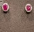 1 Carat Oval Natural Ruby and Diamond Stud Post Earrings 14 Karat White Gold For Sale - Image 10 of 18