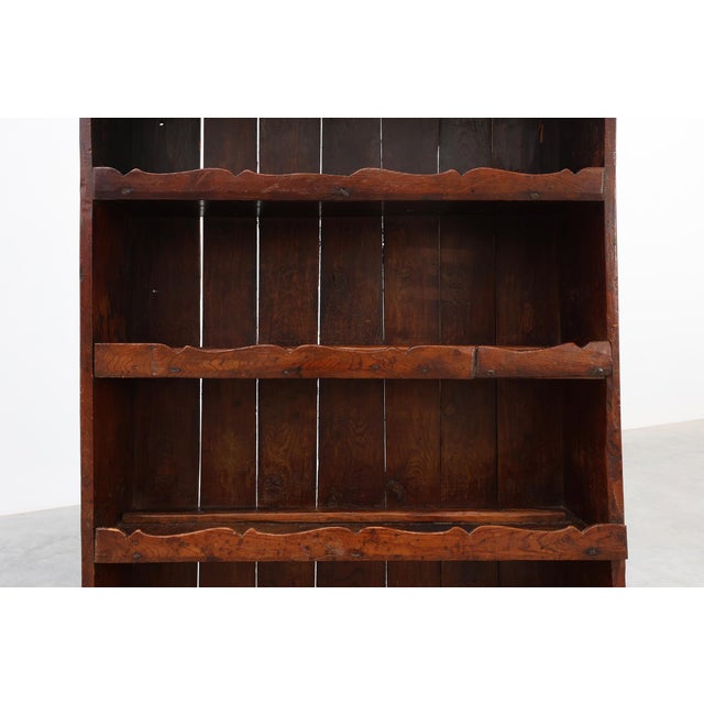 17th Century French Art Populaire Chestnut Cabinet with Gabled Top For Sale - Image 5 of 16