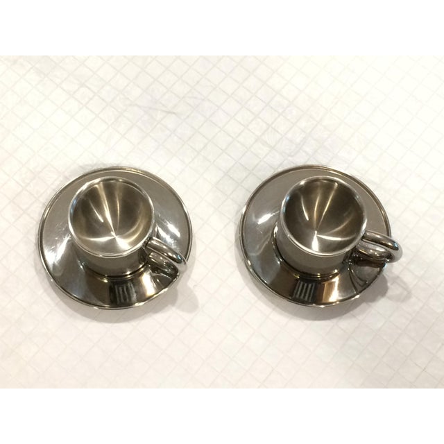 Modern Italian Stainless Steel Espresso Cups and Saucers by Arvind