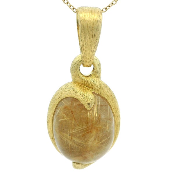 Modern David Yurman 18k Gold Brazilian Quartz Pendant For Sale - Image 3 of 10