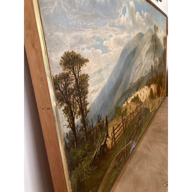 American School, Hudson River Landscape, Oil on Canvas For Sale - Image 6 of 6
