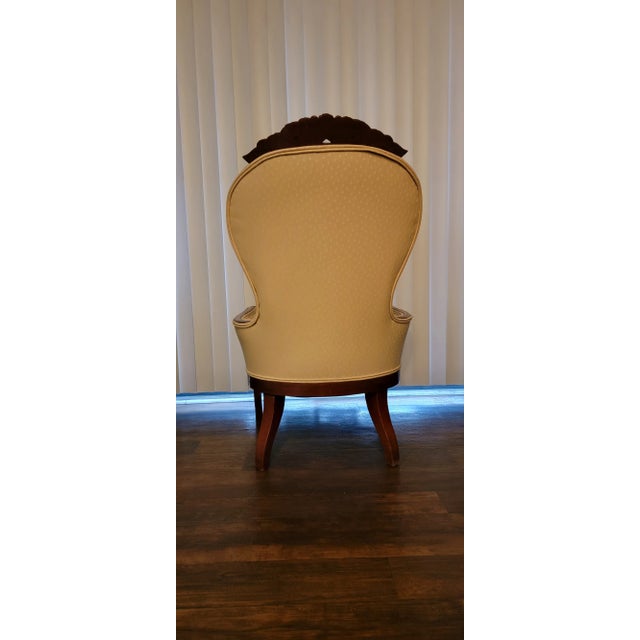 Vintage Victorian Rose Flower Carved Chair For Sale - Image 4 of 9