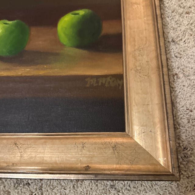 Contemporary Late 20th Century Oil Painting of Apples For Sale - Image 3 of 5