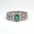 Modern 18K White Gold Diamond Emerald Cuban Chain Link Band Ring For Sale - Image 3 of 3
