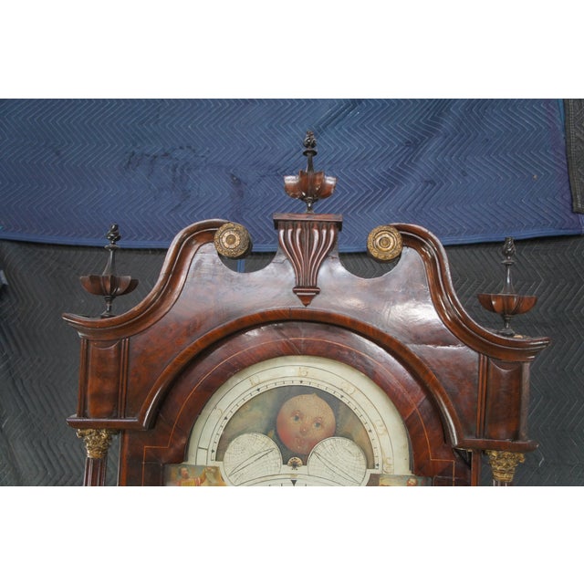 Monumental Antique 18th Century English Georgian Manchester Grandfather Clock For Sale - Image 6 of 18