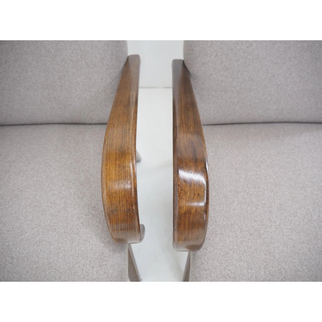 Textile Set of Czech Ton/Thonet Beech Armchairs, 1960s For Sale - Image 7 of 17