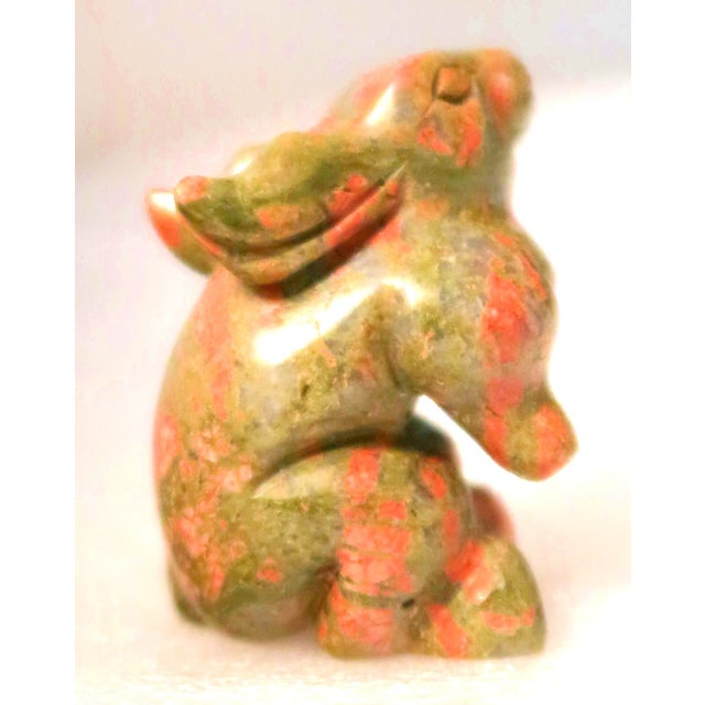 Well-Carved Miniature Bunny Rabbit of Unakite Jasper (Unakyte).- Naturally Occurring Orange and Green Stone - Said To Be...