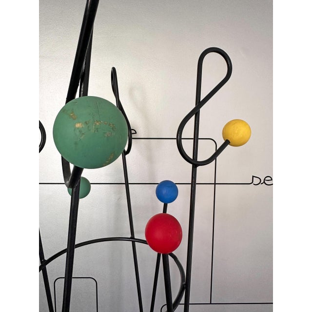 Metal Treble Clef Coat Rack attributed to Roger Feraud, France, 1950s For Sale - Image 7 of 10