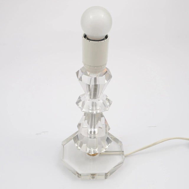 1970s Crystal Glass Table Lamp, 1970s For Sale - Image 5 of 6
