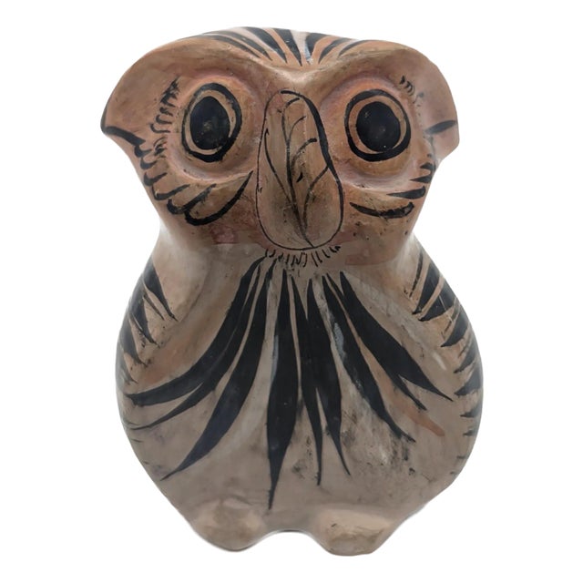 1960s Tonalá Mexico Owl Ceramic Figurine For Sale