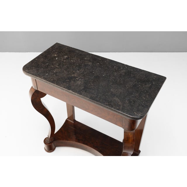 Mahogany Console Table with Marble Top, 1870 For Sale - Image 6 of 11