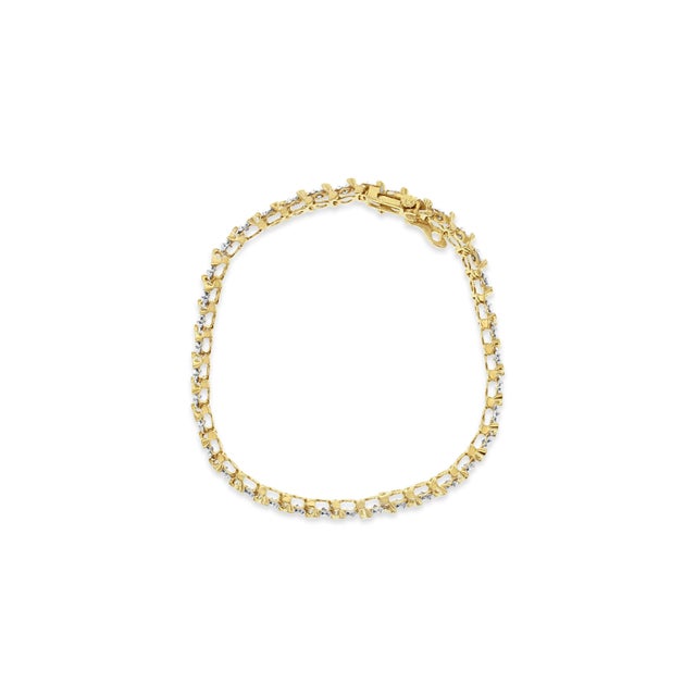 Contemporary S Style Diamond Bracelet 2.00cttw 14k Yellow Gold For Sale - Image 3 of 4