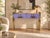 Gold Italian Console Table in Purple Murano Glass and Brass from Justfurnituress SRL For Sale - Image 8 of 10
