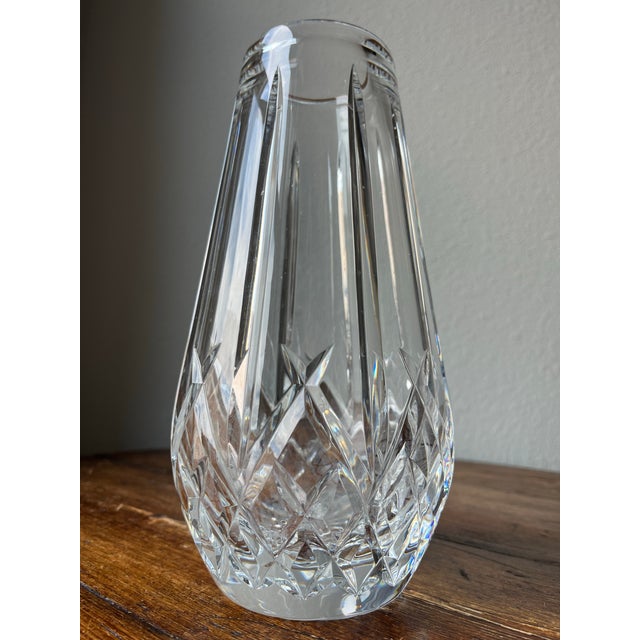 Glass Waterford Crystal Vase 9" For Sale - Image 7 of 8