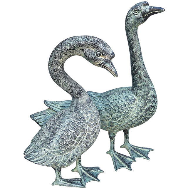 1990s 1990s Pair of Life Size Garden Geese For Sale - Image 5 of 8