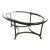 1960s Italian Brass & Glass Hooved Foot Oval Cocktail Table For Sale