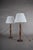 Vintage Turned Wood Table Lamps with Pleated Shades, France, 1970s, Set of 2 For Sale - Image 6 of 12