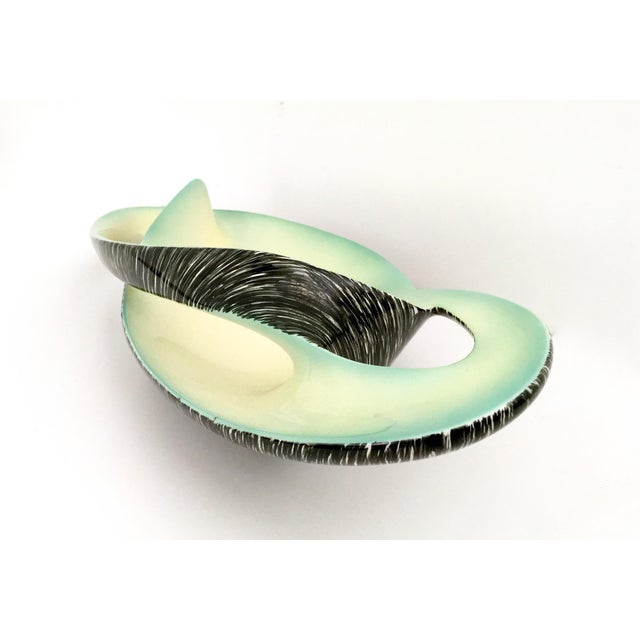 1950s Vintage Italian Centerpiece in Yellow and Green Ceramic from Vibi, 1950s For Sale - Image 5 of 10