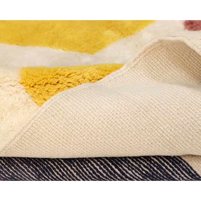 Textile Hand-Knotted Wool Rug by Azele Studio For Sale - Image 7 of 9