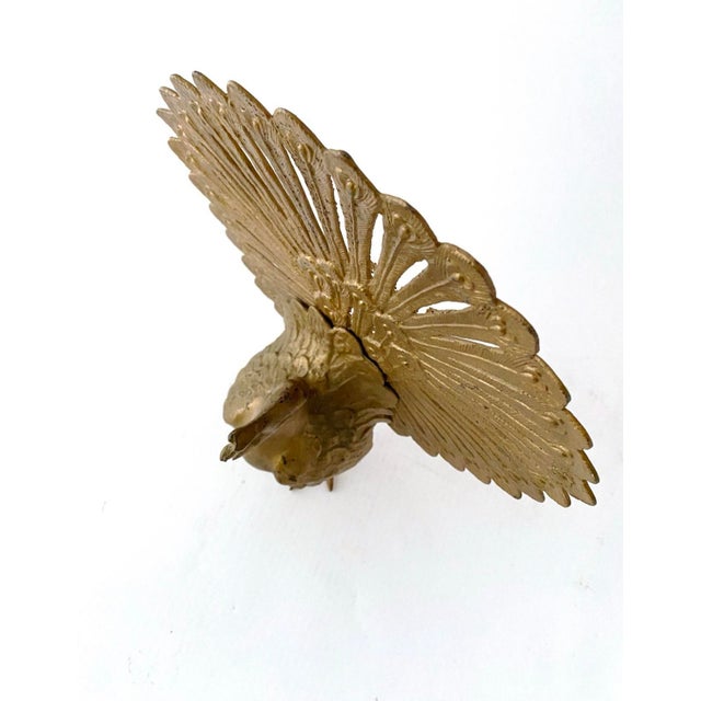 Vintage Large Gold Peacock Bird Decor Bookend For Sale - Image 10 of 10