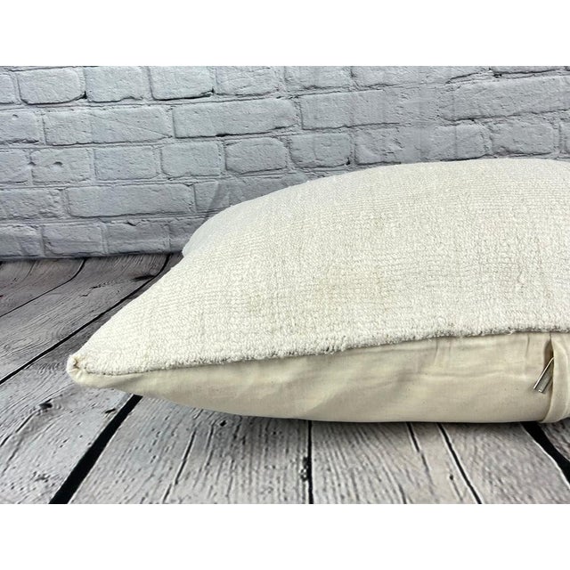 16 x 24 Hemp Pillow Turkish Cushion Natural White Pillow Cushion Cover For Sale - Image 4 of 4