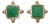 Francesca Romana Gold Plated Clip-on Earrings With Emerald Green Glass For Sale