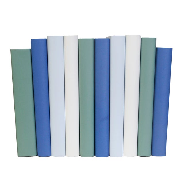 Modern Decorative Books - Ocean Paper Wrapped Book Bundle - 1 Foot of Blue Books For Sale - Image 3 of 3