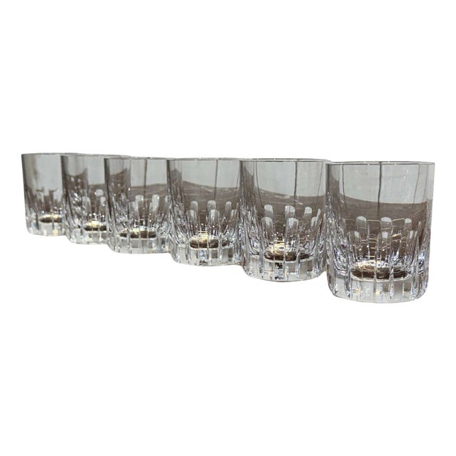 Baccarat Crystal Whisky Tumblers, Rotary Pattern, Set of 6 For Sale