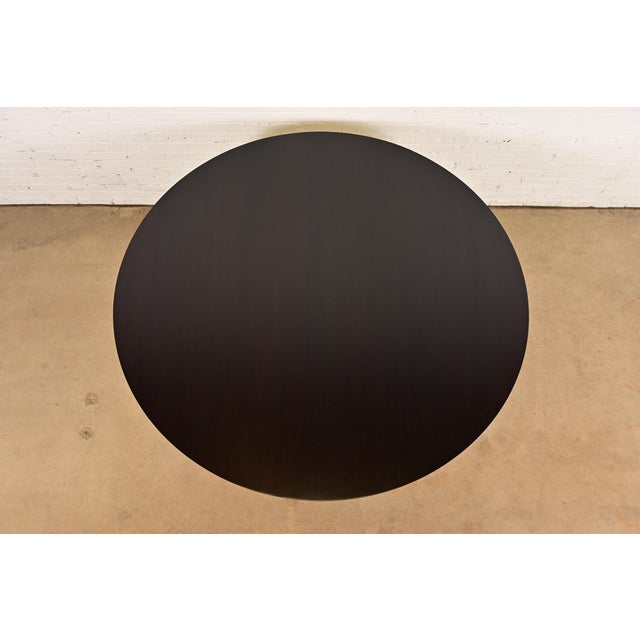 1990s Barbara Barry for Baker Furniture Modern Art Deco Mahogany Pedestal Dining Table, Newly Refinished For Sale - Image 5 of 9