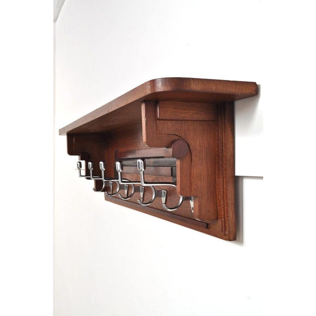 Art Deco Coat Rack in Oak, 1930s For Sale - Image 9 of 11
