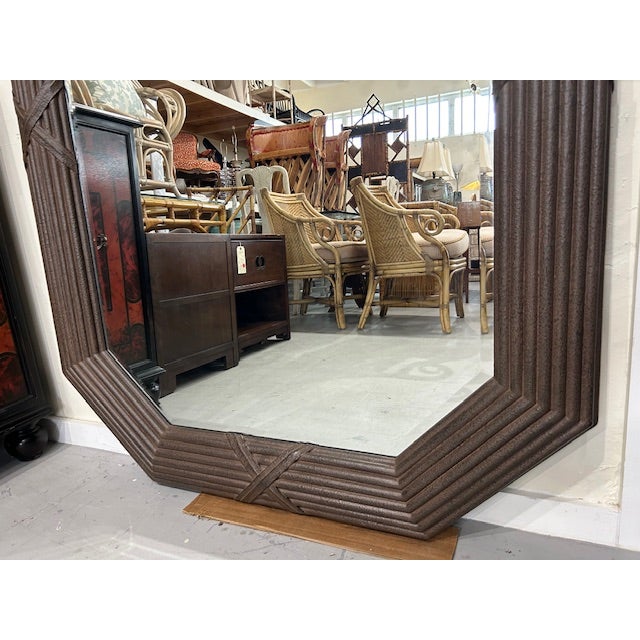 20th Century Harrison Van Horn Ribbon and Reed Mirror For Sale In West Palm - Image 6 of 7