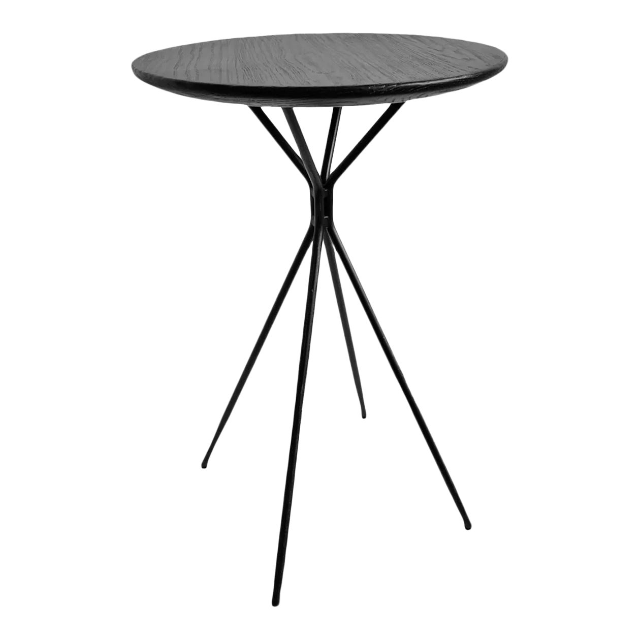 Modern Black Wood Top Side Table Chairish