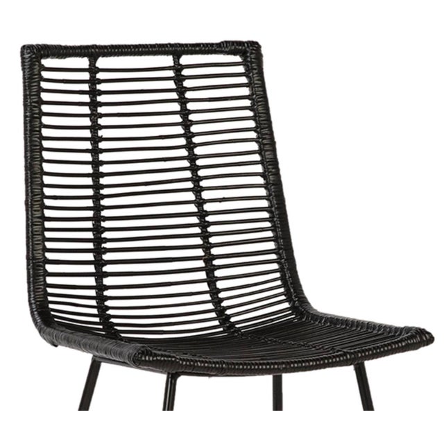 Black Rattan & Iron Dining Chair | Chairish (640 x 640 Pixel)