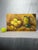 Vintage Mid Century Traditional Expressionist Still Life Original Oil Painting on Board, Yellow, Green & Goldenrod For Sale - Image 11 of 12