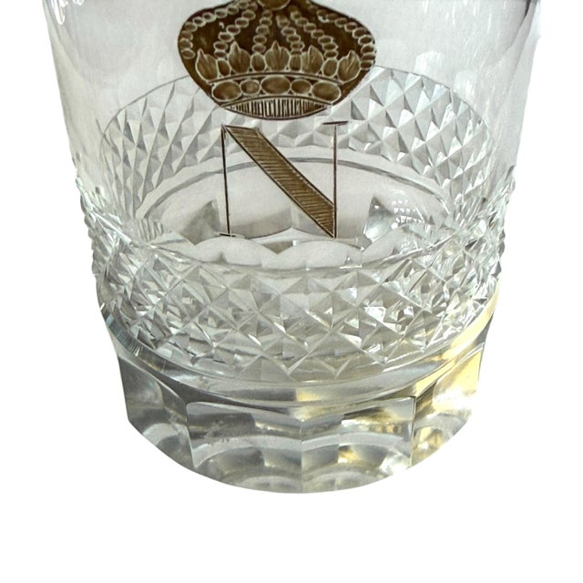 1970s Vintage French Empire Style Crowned “N” Whiskey Tumblers, Set of Six For Sale - Image 5 of 8