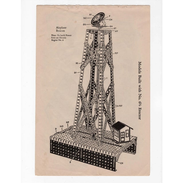Rustic 1938 Erector Beacon Tower Print For Sale - Image 3 of 3