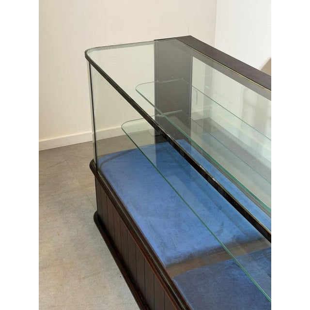 Wood Mahogany Shop Display Cabinet with Sliding Glass Doors For Sale - Image 7 of 16
