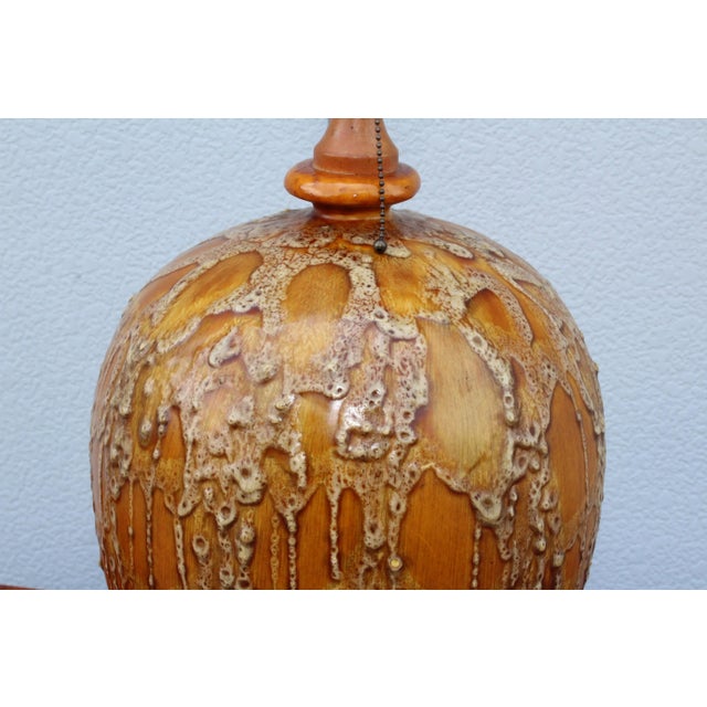 Mid 20th Century 1960s Lava Glazed Large German Table Lamp For Sale - Image 5 of 8