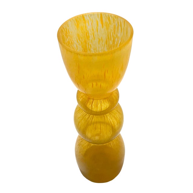 Empoli Tall 1960s Empoli Orange Spatter Glass Vase For Sale - Image 4 of 8