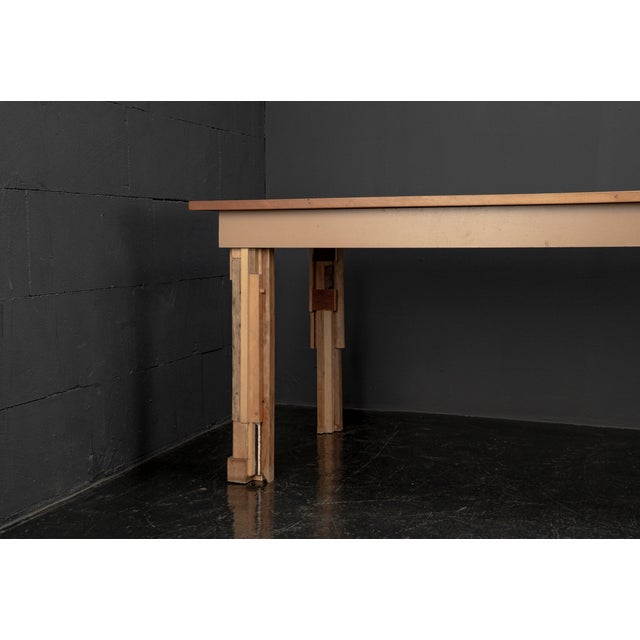 Brutalist Constructivist Table in Cherrywood by H.G. Patrick Pahl, 2008 For Sale - Image 17 of 18