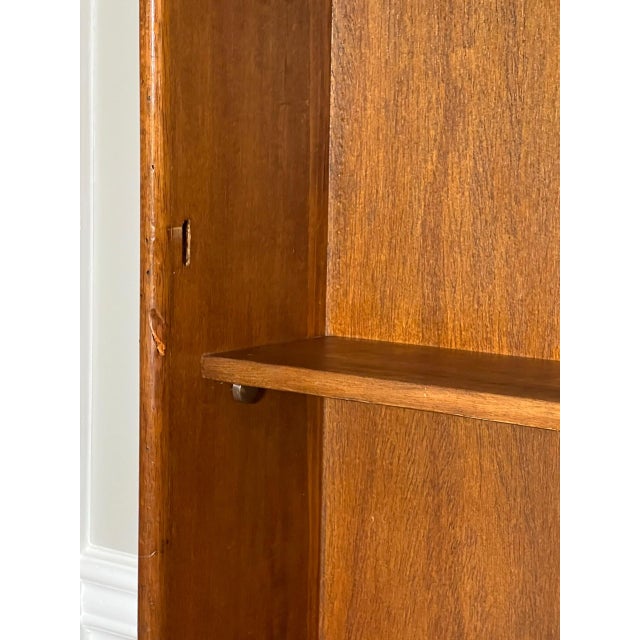 Italian Arch Top Hanging Wood Display Cabinet With Chicken Wire Door and Key, 20th C. For Sale - Image 11 of 16